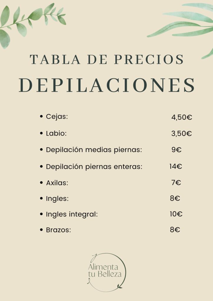 Precios Alimenta tu belleza 3